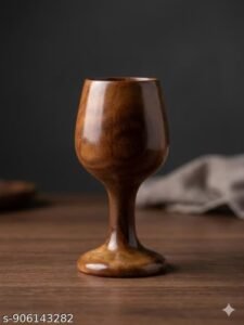 premium handmade dark shisham wood chalice goblet | vintage wooden communion cup & unique gift