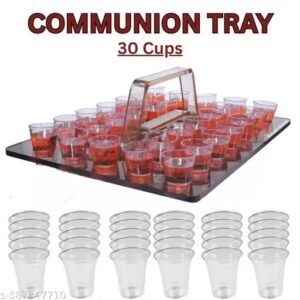 communion tray with 30 cups | acrylic holy communion tray for church | christian church articles | gospel goods