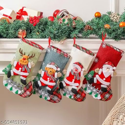 set of 4 linen christmas stockings 🎄 | 10 inch hanging christmas decorations | christmas home decor set of 4 linen christmas stockings 🎄 | 10 inch hanging christmas decorations | christmas home decor