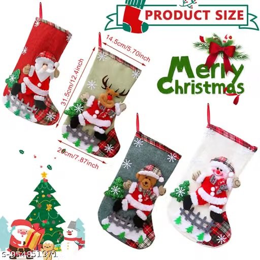 set of 4 linen christmas stockings 🎄 | 10 inch hanging christmas decorations | christmas home decor set of 4 linen christmas stockings 🎄 | 10 inch hanging christmas decorations | christmas home decor