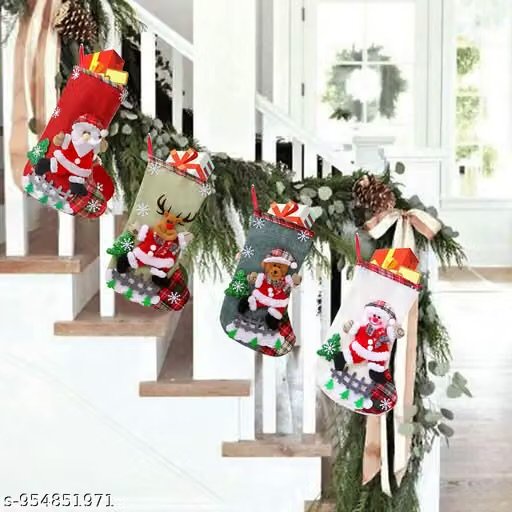 set of 4 linen christmas stockings 🎄 | 10 inch hanging christmas decorations | christmas home decor set of 4 linen christmas stockings 🎄 | 10 inch hanging christmas decorations | christmas home decor