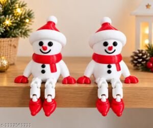 christmas articulated snowman set of 2 ⛄ | hand painted christmas table & shelf decor | festive home decor