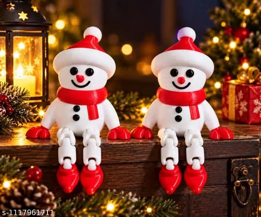 christmas articulated snowman set of 2 ⛄ | hand painted christmas table & shelf decor | festive home decor christmas articulated snowman set of 2 ⛄ | hand painted christmas table & shelf decor | festive home decor