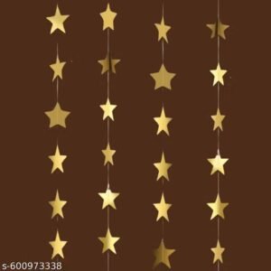 golden star paper wall hanging frill pack of 4 | christmas decoration 2026 | church, home & party decor