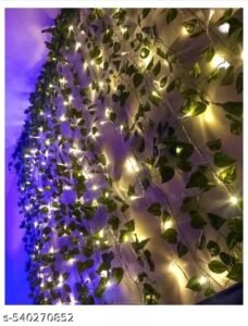 mata ji enterprises 7 feet money plant string lights | 30 led warm white battery lights | home & bedroom decor