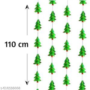 3d merry christmas tree hanging paper frills garland pack of 4 | christmas decoration items for home, church & party